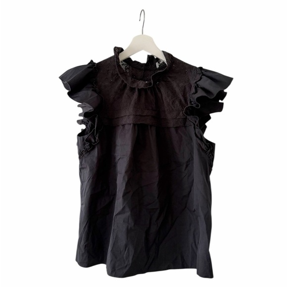 Willa Story Tops - Willa Story Ruffle Eyelet Lace Blouse Size Large